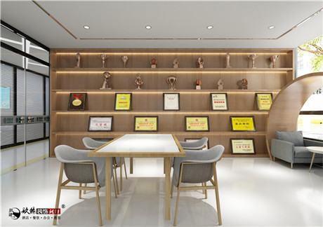 中卫秦蕊营业厅办公室装修设计|洁净大方的高级质感空间