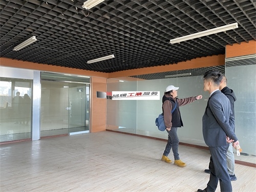 中卫璟一办公室装修施工现场巡检|中卫办公室装修公司